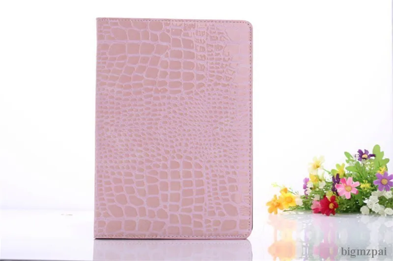 Чехол для планшета для iPad Air/Air 2, чехол с откидной крышкой из крокодиловой кожи, защитный чехол из искусственной кожи для Ipad 9,7, чехол+ пленка - Цвет: Pink