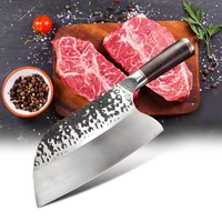 chines hand forged kitchen knife stainless steel meat chopping cleaver slicing vegetables bucher chef knife