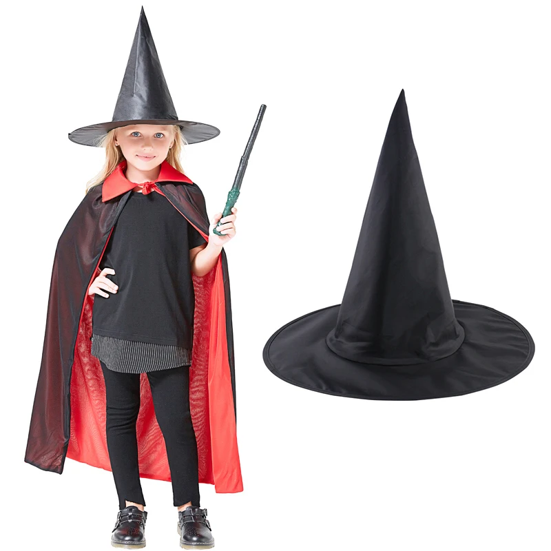 

Halloween Adult Womens Men Black Wizard Witch Hat For Halloween Fancy Dress Party Costume Accessory Fashion Peaked Cap