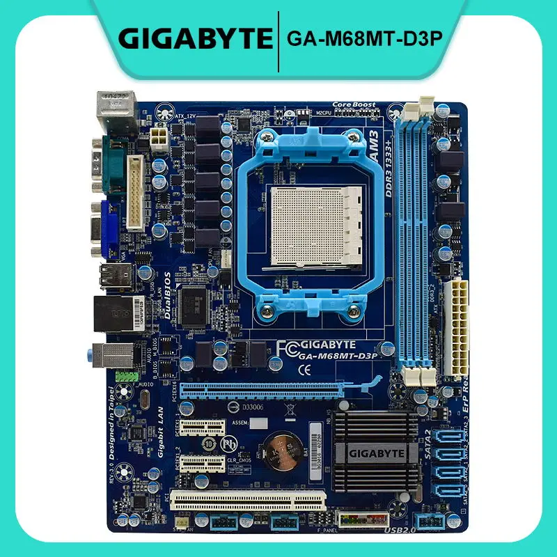 

For Gigabyte GA-M68MT-D3P Original Motherboard Socket AM3 DDR3 8GB SATA II USB2.0 VGA Micro ATX Used Motherboard