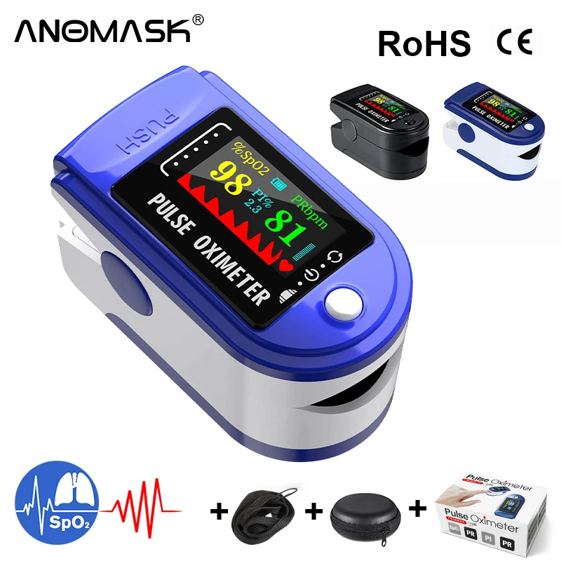 Пульсоксиметр на кончик пальца SPO2 измеритель пульса для домашней и семейной