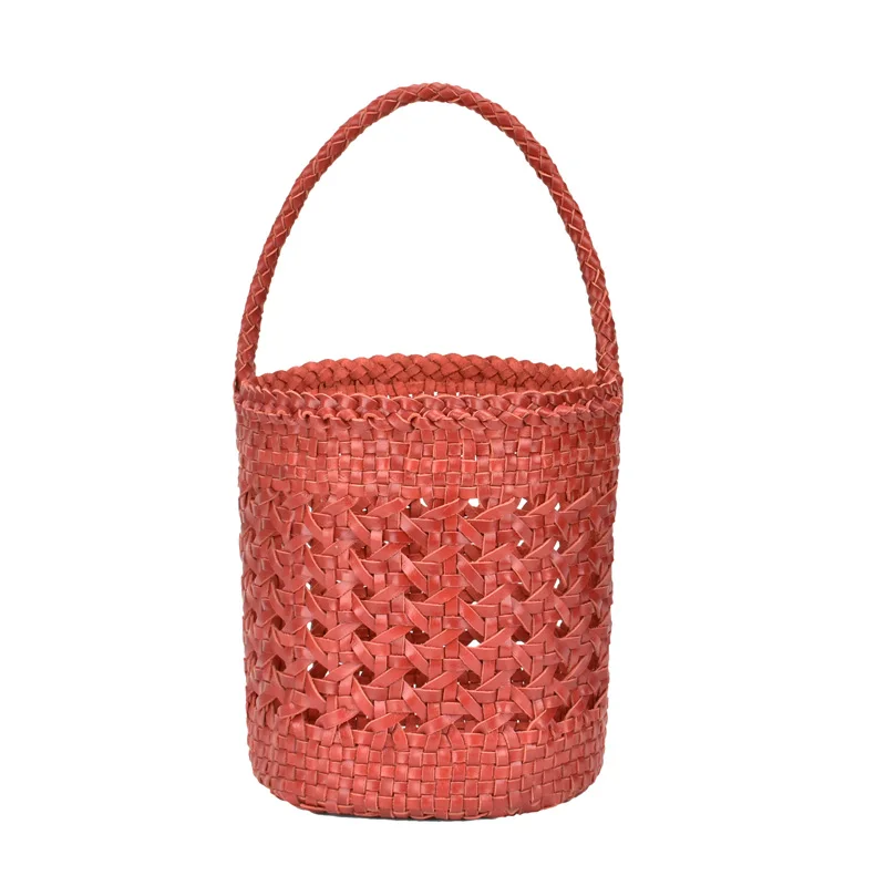 Винтажная Высококачественная тканая сумка-ведро ручной работы из натуральной