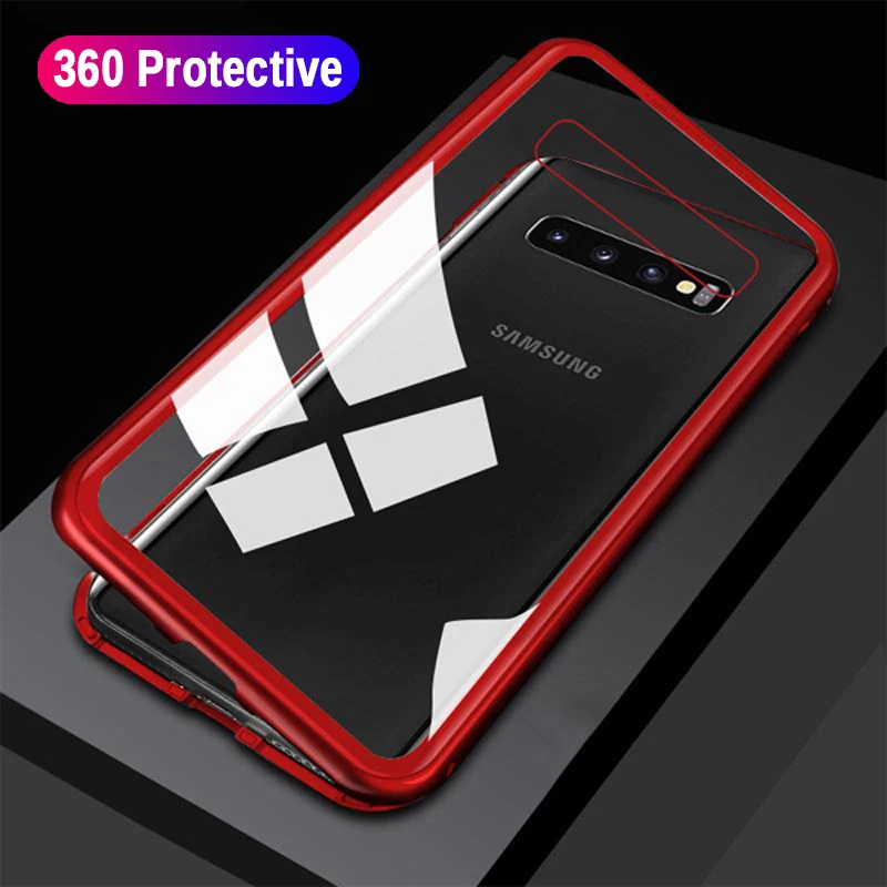 Защитный чехол книжка 360 для Samsung Galaxy S10 из закаленного стекла S8 S9 J4 J6 Plus S10e Note 8 9 A7