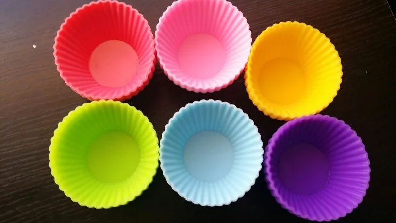 Бесплатная доставка 5 шт Мягкие силиконовые круглые чашки для тортов 7x4x3 2 см