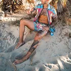 Мужская летняя рубашка В Гавайском пляжном стиле, повседневные шорты с принтом, быстросохнущая рубашка с короткими рукавами