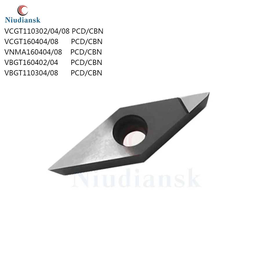 

VCGT110302 160408 VBGT160404 VNMA160404 PCD CBN Diamond Insert Cubic Boron Nitride Internal Turning Tool CNC Lathe Cutting Blade