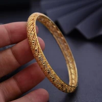 bangles 24k 1pcs gold color bangles for women african bridal bangles bracelets gold wedding gifts ethiopian bangles jewellery