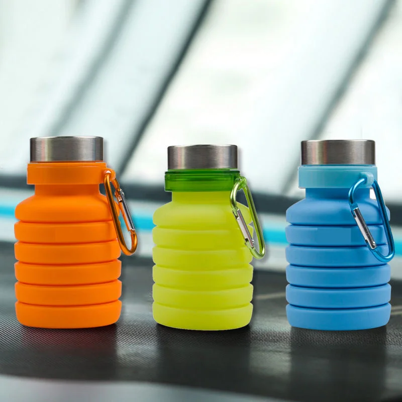 Retractable Water Cup Food Grade Silicone Kettle Anti-fall Break-proof Environmental Friendly Outdoor Sports Function J073 |