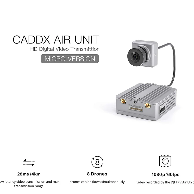 

Caddx FPV Air Unit Micro Version 5.8GHz Transmitter VTX FPV HD Digital System 1080P FPV Goggles For BWhoop Toothpick Drone