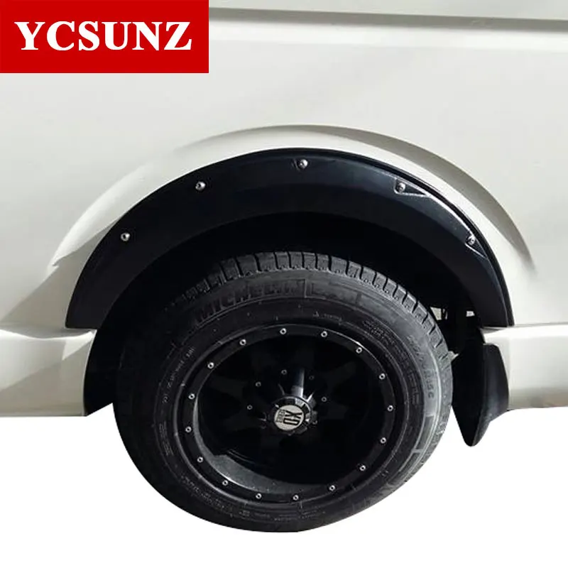 Колесная арка крыло вспышки хром Брызговики для Toyota Hiace 2005- пригородный фургон Хром ABS