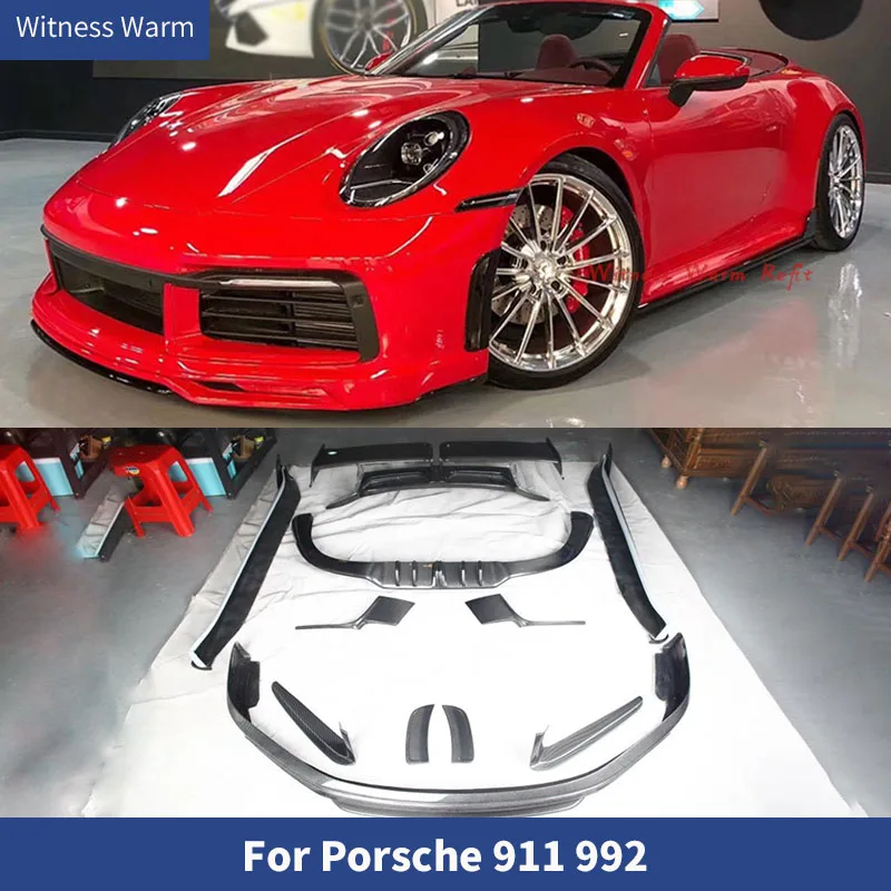 Задний спойлер для Porsche Carrera 911 992 дюйма юбки заднего вида 2019 2020 комплект кузова