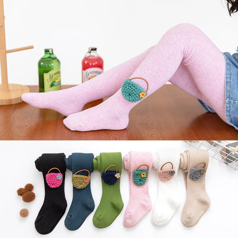 

NEW arrival Girls Baby cartoon l Tights Baby Girl Tights solid pantyhose Children cotton Stocking kids clothing