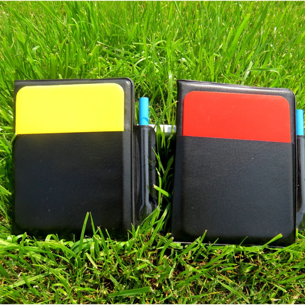 

2 комплекта спортивных красно-желтых портативных судейских практичных футбольных соревнований для спортивных мероприятий