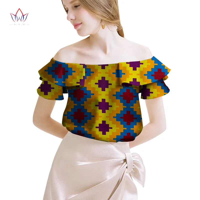 12 Африканская женская одежда Базен Riche Топ dashiki традиционный принт одежда Vestido Африка Анкара Стиль Топы модная блузка WY2048 - Цвет: 12
