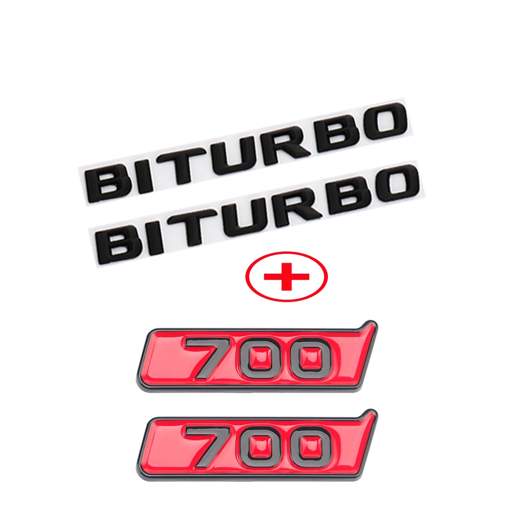 

4 шт./лот эмблема логотип BITURBO 700 боковая наклейка для Mercedes Benz AMG W212 W205 W221 S500 W463 800 900 наклейка на крыло Mercedes