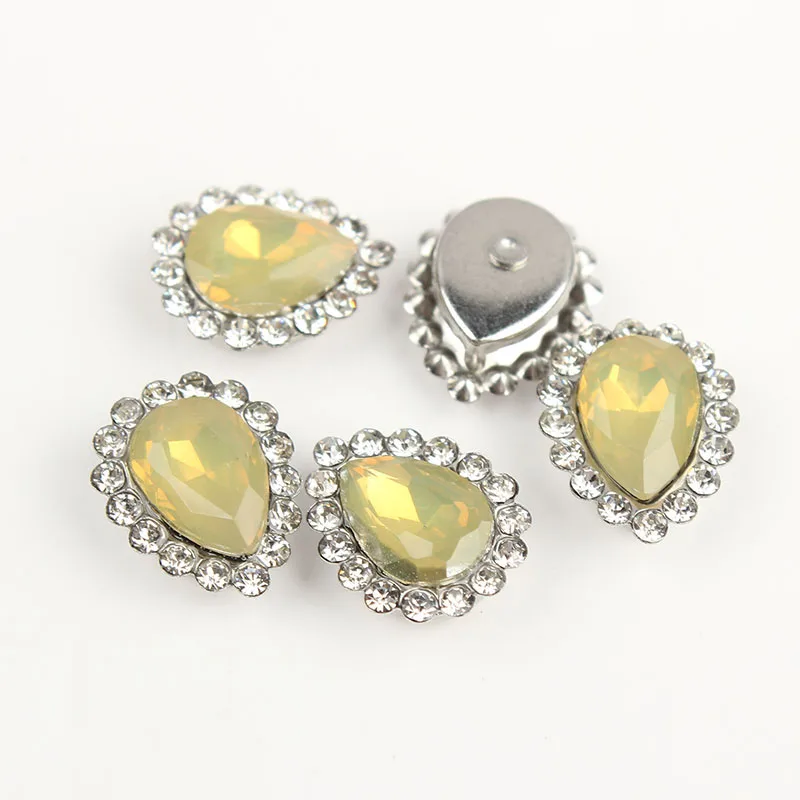 Lt yellow OpalSilver Коготь чашки Стразы смешанные цвета сияющие кристаллы стеклянные камни отделка Золотая основа не горячей фиксации пришить стразы для одежды - Цвет: Lt yellow OpalSilver