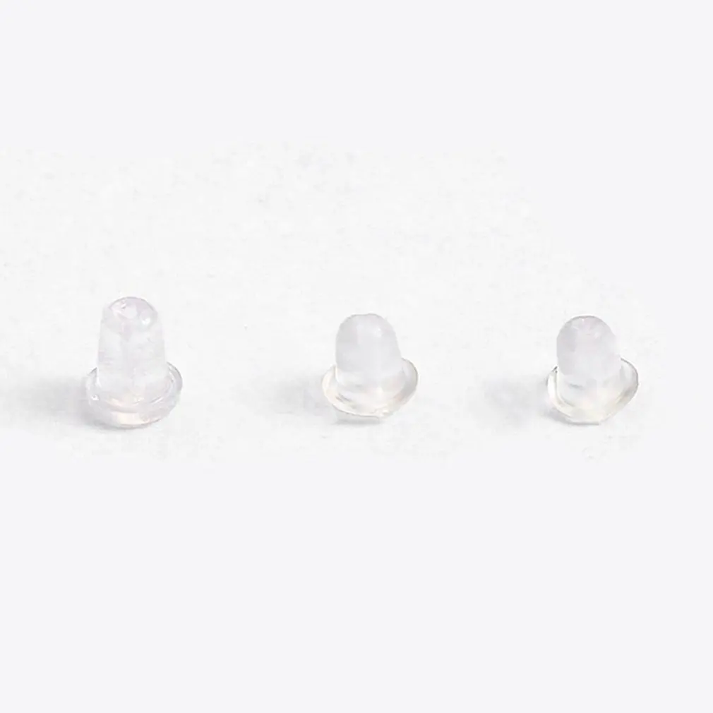 

200pcs Transparent Plastic Ear Plugs Earrings Accessories DIY Exquisite Earrings Ear Buckles Jewelry Materials