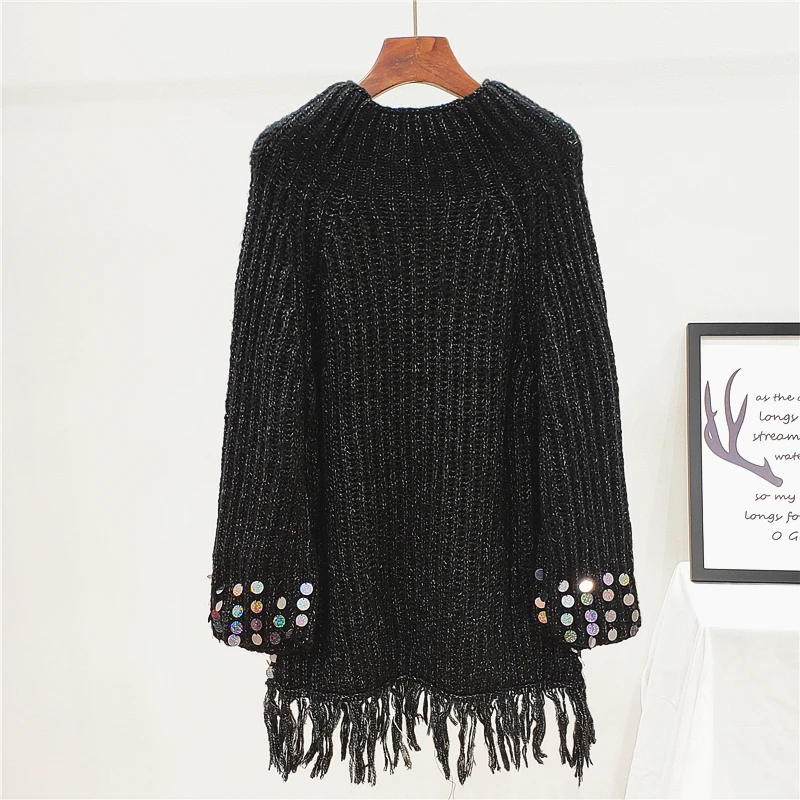 2019 winter new Thai tide brand women's cartoon sequins rabbit tassels set loose long sweater women | Женская одежда