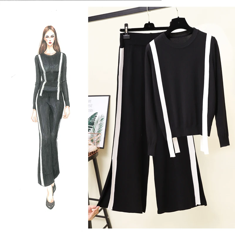 Большие размеры комплекты из 2 предметов женская одежда женские спортивные