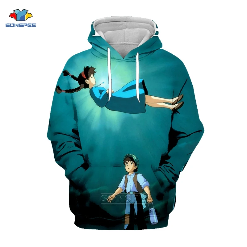 Новые толстовки SONSPEE в стиле Харадзюку мужские с 3D принтом японское аниме замок
