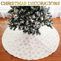 christmas tree skirt luxury faux fur xmas tree carpet snowflake sequins christmas tree mat holiday party christmas tree decor
