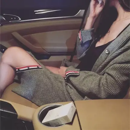 

Long Sleeve Spring Autumn Wool long Sweaters Women TB Style Brand New Women long Knitted Cardigan Sweater Fashion Top