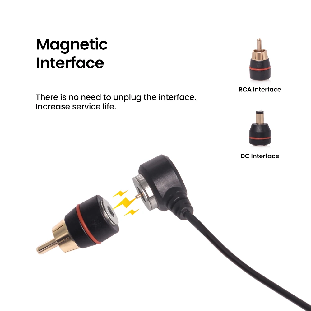 Шнур для тату-клипсы магнитный шнур с разъемом RCA и CD гибкий провод подключения