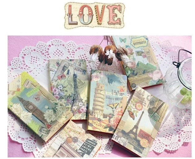 1 шт. Винтаж пейзаж чехлы с картинами блокнот для заметок на клейкой основе