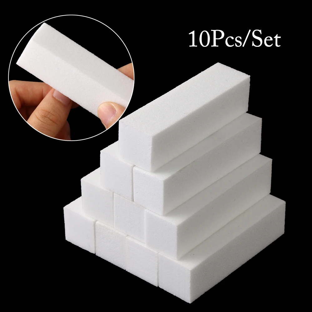 

10pcs Nail File Sponge Buffer Block Sanding Buffing Fingernail Nail Art Polisher Pedicure Grinding Polishing DIY Manicure Tools