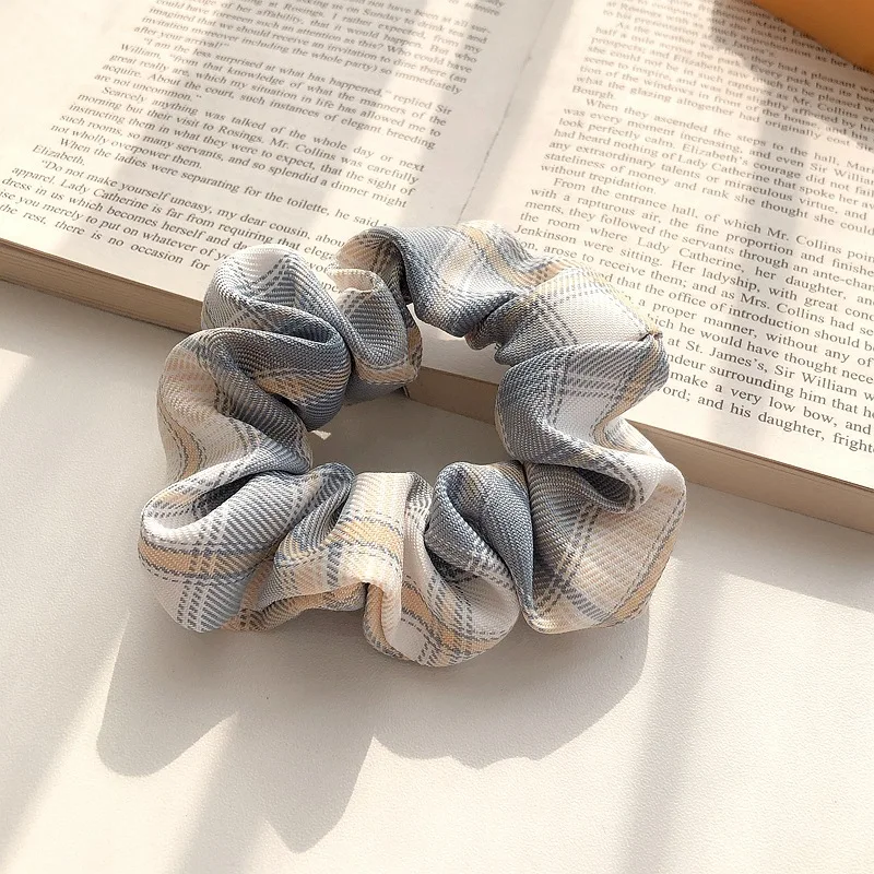 

Chiffon Plaid Hair Ropes Ties For Girls Women Japan Style Hair Scrunchies Sweet Elastic Rubber Intestine Rings Hair Accessories