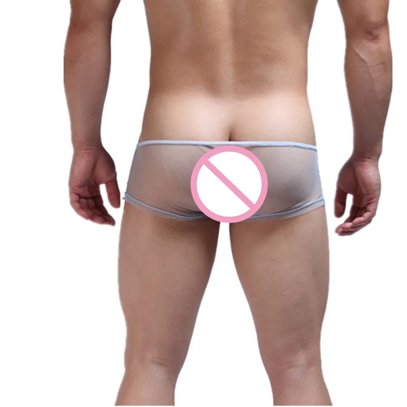 Мужские трусы боксеры прозрачные сетчатые с низкой талией гей для сна|Мужские