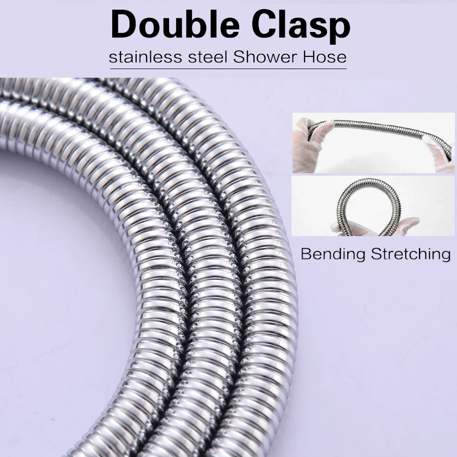 FOHEEL Shower Hose Silicon Tube 1.5M Water Pipe Chrome plating Stainless steel braided explosion proof | Обустройство дома