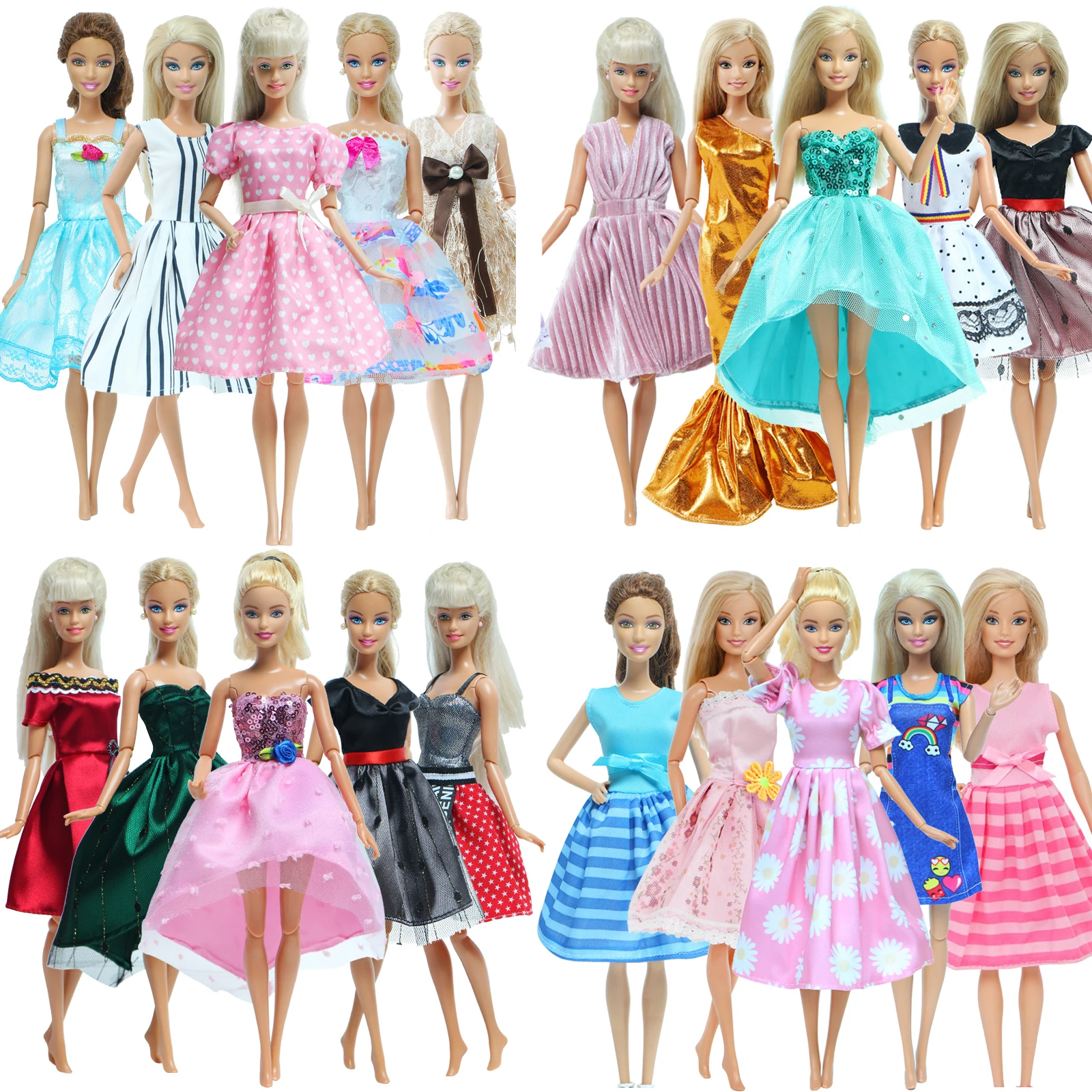 BJDBUS модное платье для куклы 5 комплектов кружевное мини-платье ручной работы