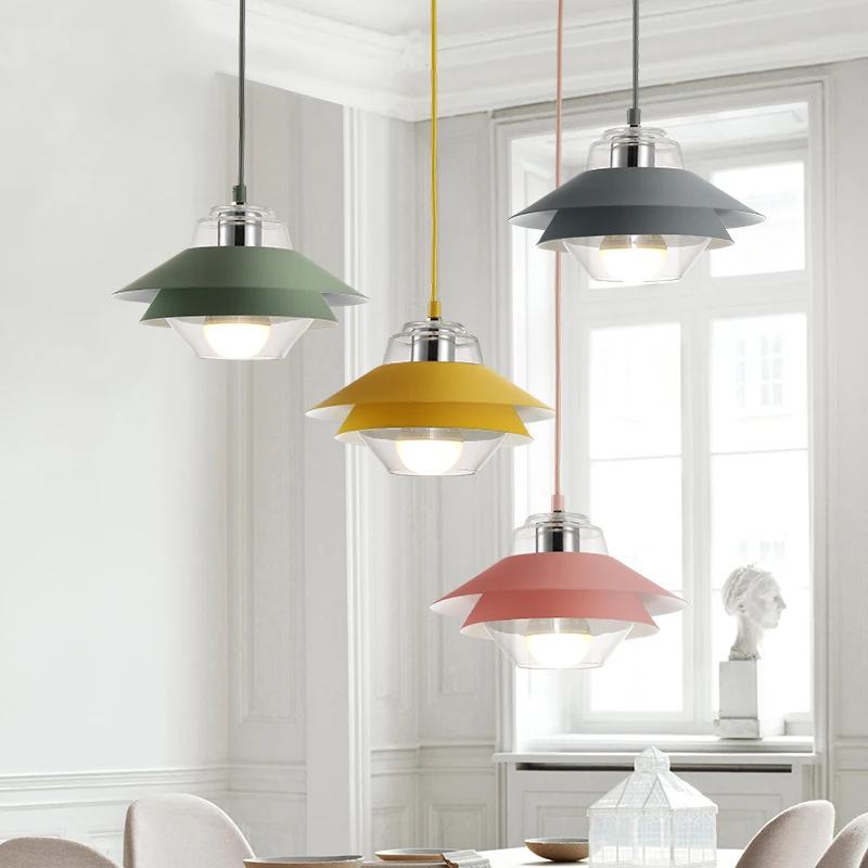 Скандинавские современные светодиодные подвесные светильники железный
