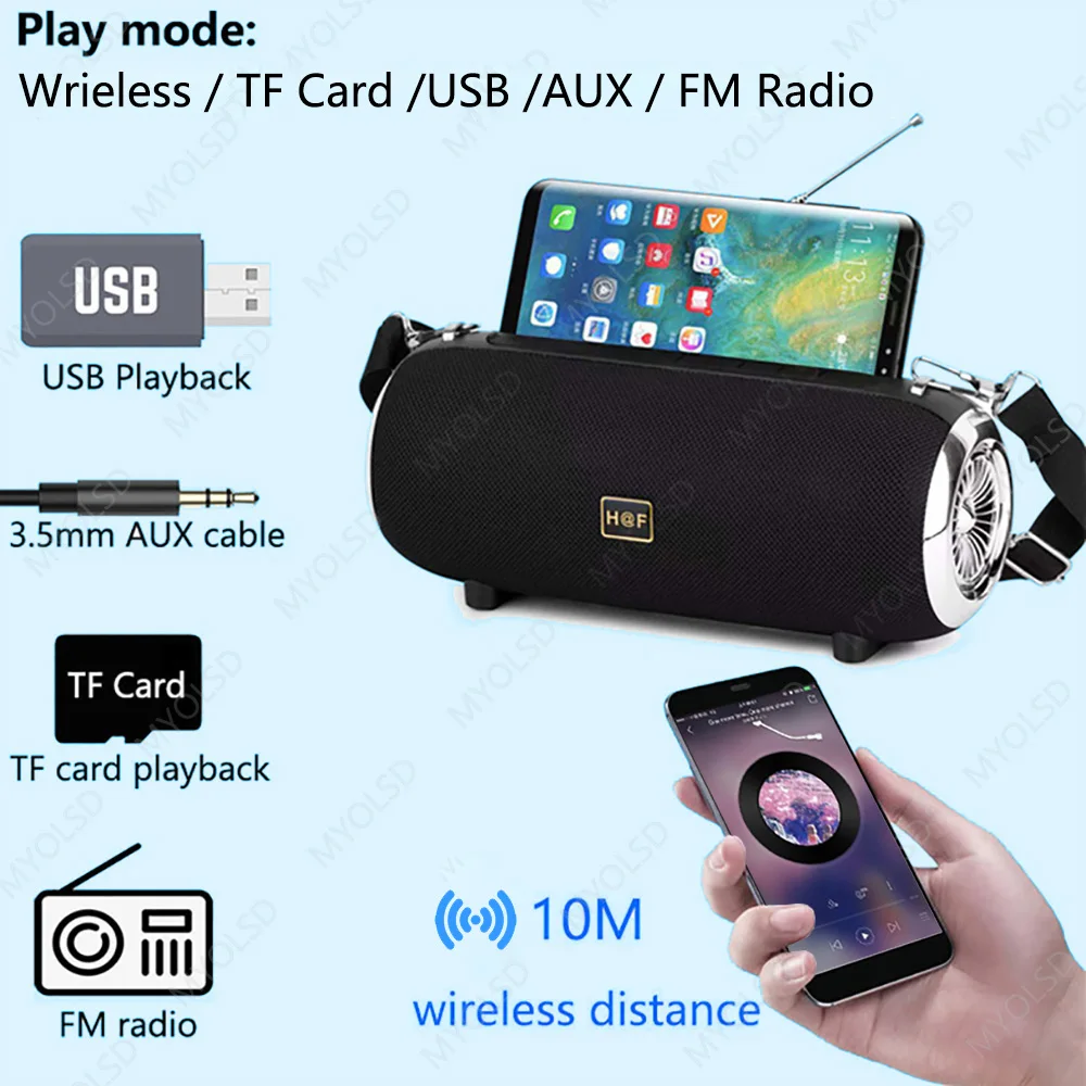 Мощная портативная стереоколонка Bluetooth-колонка AUX TF USB MP3 музыкальный центр -