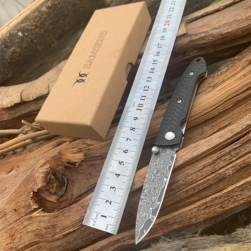 Кожаный чехол с ручкой из чистого углеродного волокна VG10 Подарочная коробка для