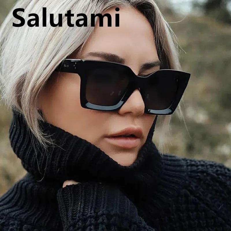 

Солнцезащитные очки женские, квадратные, с заклепками, прозрачные, розовые, коричневые