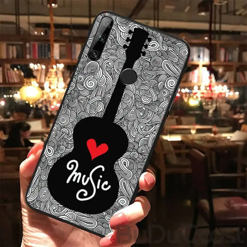 

Guitar Music Black TPU Soft Phone Case Cover For Huawei Y5 Y6 Y7 Y9 Prime Pro II 2019 2018 Honor 8 8X 9 lite View9
