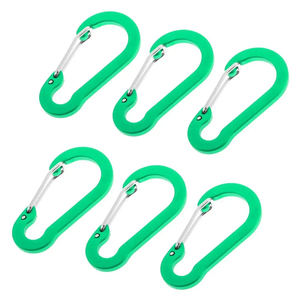 6 шт. Миниатюрный алюминиевый карабин с пружинным зажимом брелок для кемпинга