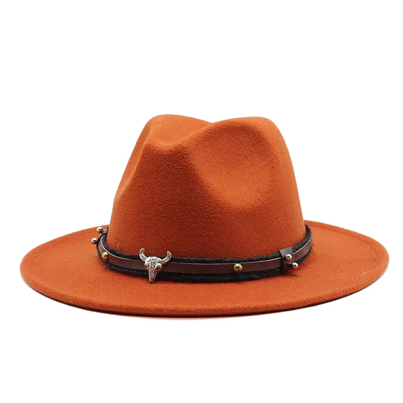 Seioum Jazz Caps Wool Felt Fedora Hat With Wide Brim Women Men Wool Winter Autumn Comfortable Solid Color Caps