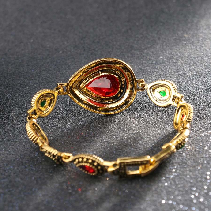 Gukin роскошные индийские ювелирные изделия Красный Кристалл женские браслеты