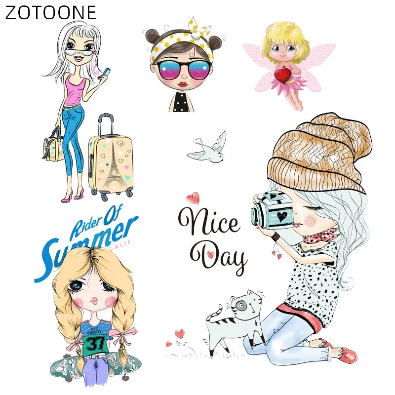 Нашивки ZOTOONE для девочек с утюгом на одежде наклейки мультяшным котом сделай сам