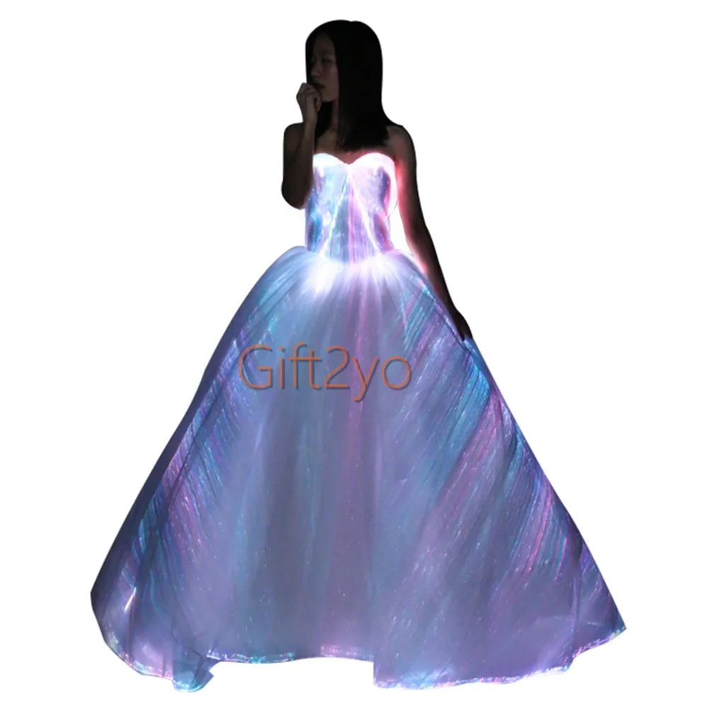 

App control Luxury LED Dress for wedding Light Up Bridal Gown Fiber Optic Formal Dresses Luminous Banquet Dresses smart wear