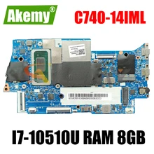 For Lenovo Yoga C740-14IML YOGA C740-14 laptop motherboard FYG41 NM-C431 motherboard CPU i7-10510U RAM 8GB tested OK Mainboard