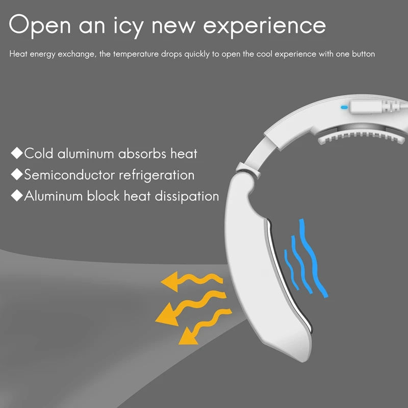 

Portable Neck Fan Air Cooler Bladeless Fan USB Rechargeable Leafless Fans Cooling Conditioner Wearable Neckband Fan With Warm He