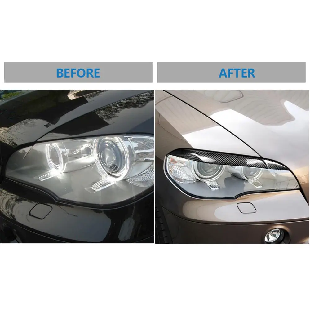 Пара автомобильных фар из углеродного волокна крышка для бровей декоративные