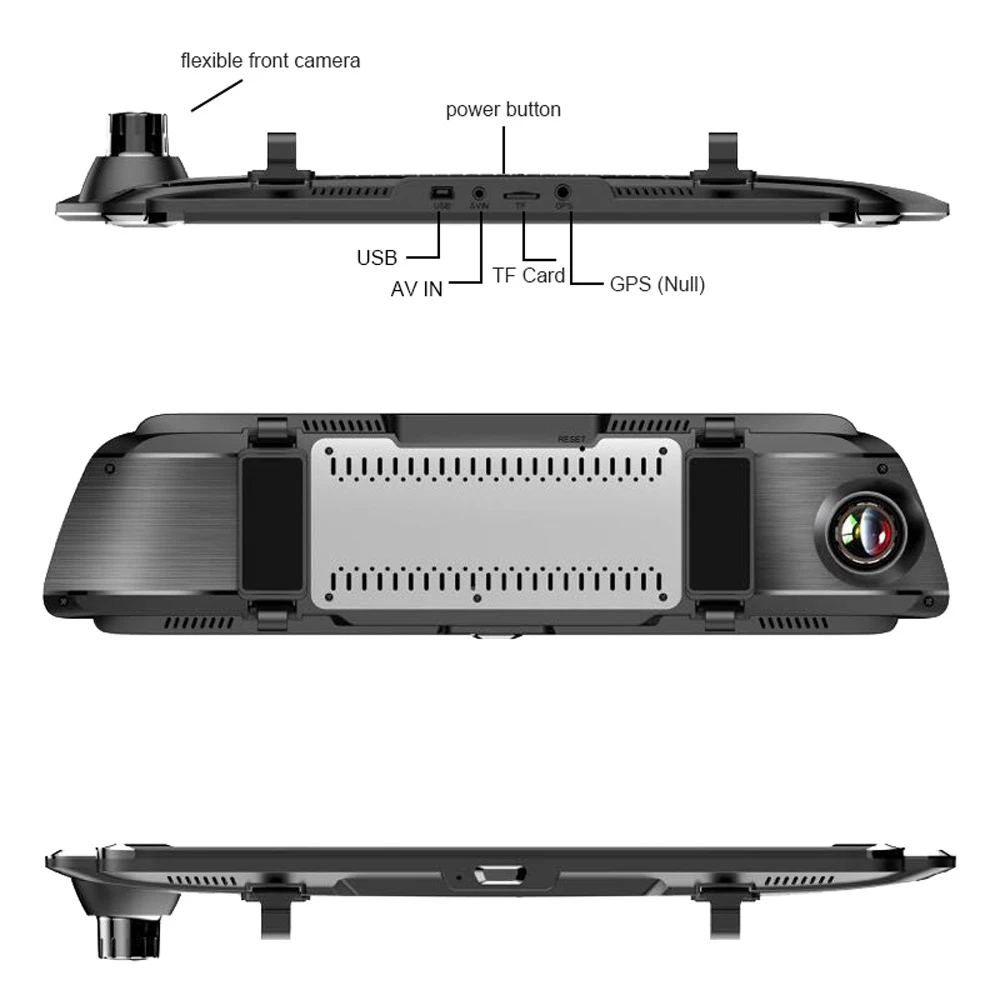 10-inch Full-screen Rearview Camera Streaming Media Rear View Mirror Dashcam Front 1296 After 1080P HD Car Dual X8 | Автомобили и