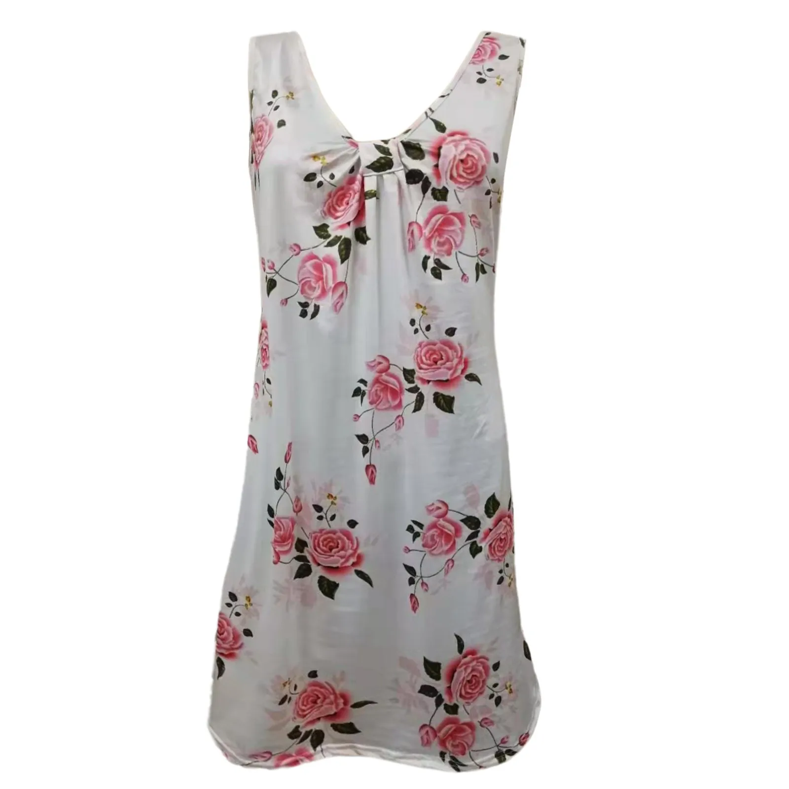 

Bohemian Tank Dress Women Summer Retro Printed Loose Tank Tops Vests Femme Women's Long Tanks Sundress