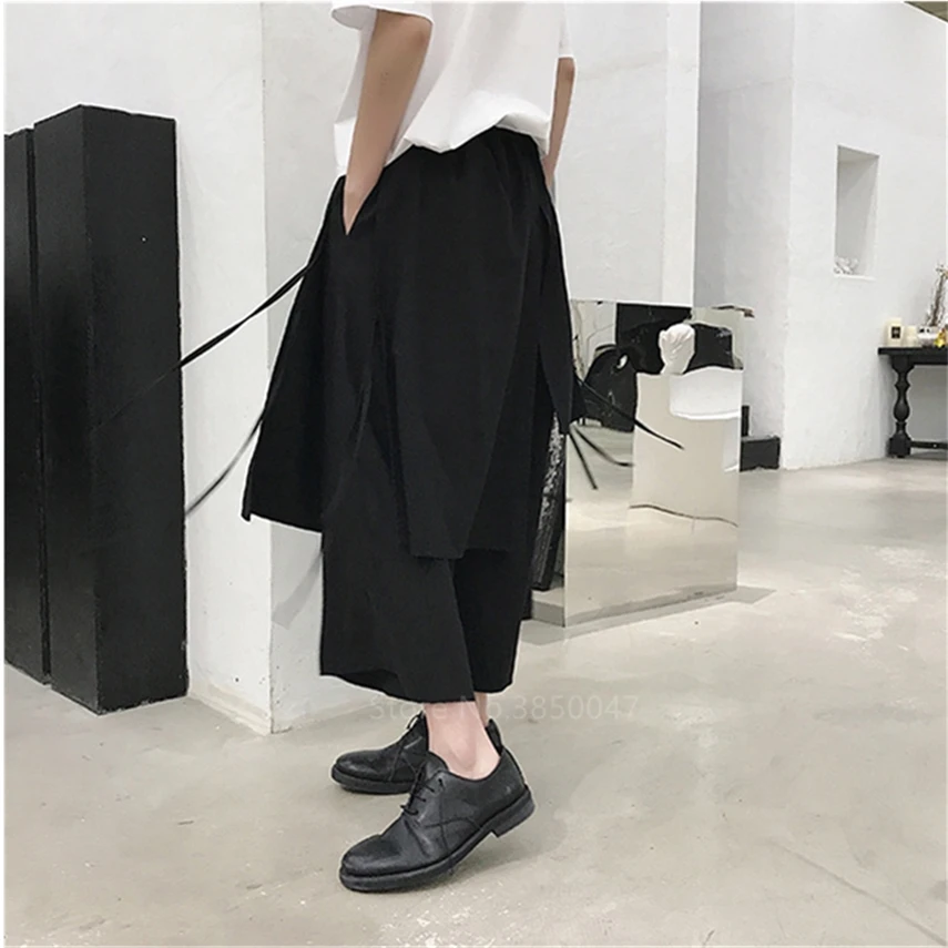 

Japanese Harem Pants Men Vintage Loose Joggers Trousers Haori Cross-pants Crotch Pants Wide Leg Pants Samurai Costumes Plus 2021