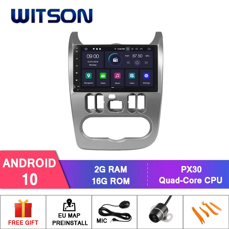 WITSON Android 9 0 для RENAULT DUSTER автомобильный DVD Радио GPS стерео 4 Гб RAM + 64 FLASH 8 Octa Core 1024X600 HD